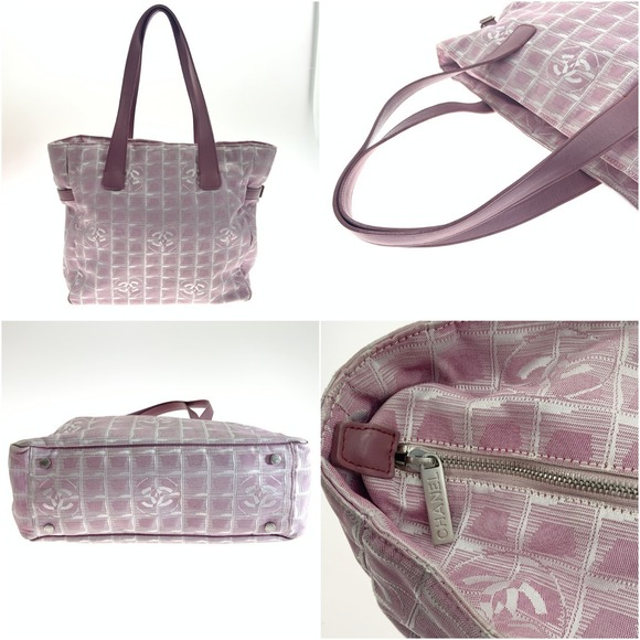 CHANEL Travel Line Tote Nylon Bag Pink - Picture 2 of 7